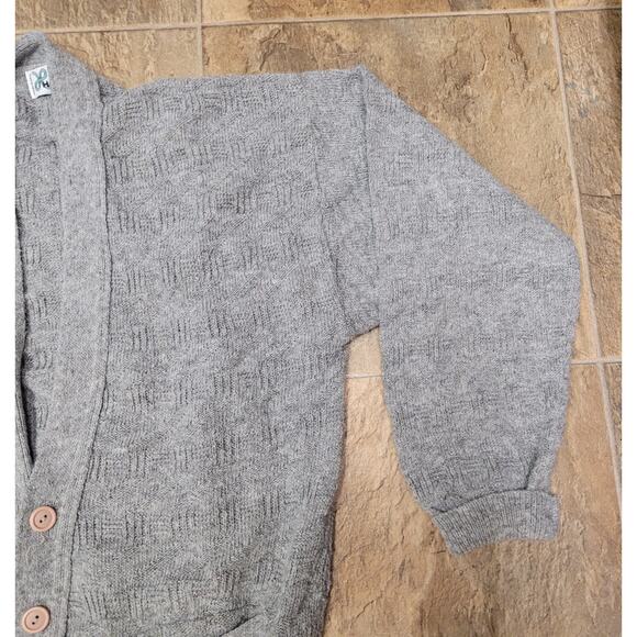 Vintage Haband Cardigan Sweater S Light Gray Grandpa Kurt Cobain 100% Acrylic - Picture 5 of 11